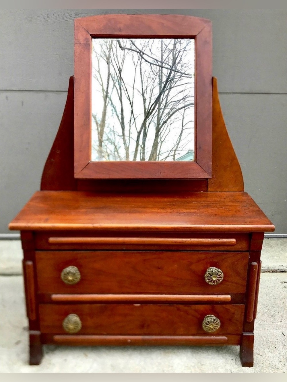 Early 20th Century Antique Miniature Hand Crafted Hardwood Vanity Chest Bureau